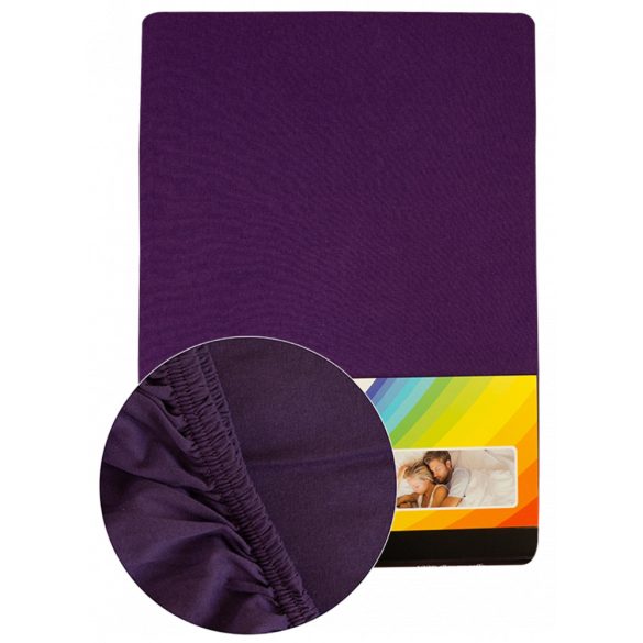 Colored fitted sheet 180-200cmx200cm dark purple 