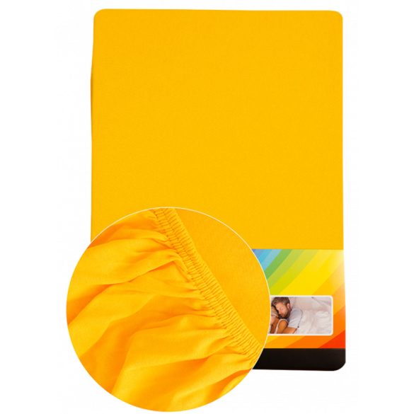 Colored fitted sheet 140-160cmx200cm yellow