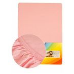 Colored fitted sheet 90-100cmx200cm powderpink