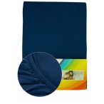 Colored fitted sheet 140-160cmx200cm jeansblue 