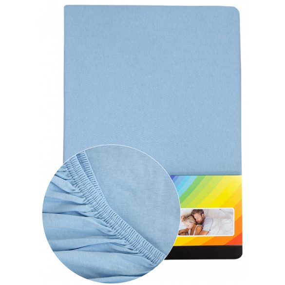Colored fitted sheet 90-100cmx200cm light blue
